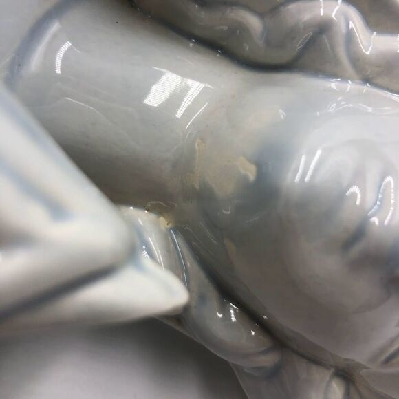 Vintage MCM Praying Virgin Mary Madonna Figurine Blue White Religious Dé… - Picture 10 of 14